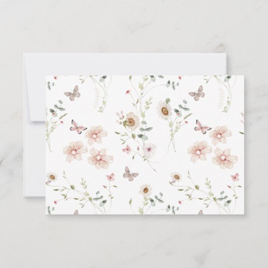 Cartons Réponse Code QR du Mariage Fleur sauvage spécifié (Dos)