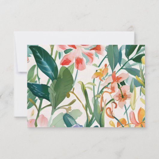 Cartons Réponse Code QR du Mariage floral botanique dynamique (Dos)