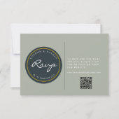 Cartons Réponse Code QR du Mariage floral botanique dynamique (Devant)