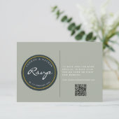 Cartons Réponse Code QR du Mariage floral botanique dynamique (Debout devant)