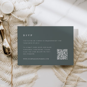 Cartons Réponse Code QR du Mariage gris ardoise
