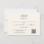 Cartons Réponse Code QR du Mariage manuscrit Whimsical bleu (Devant)