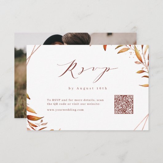 Cartons Réponse Code QR du Mariage russe géométrique moderne Autom (Devant / Derrière)
