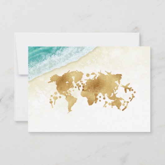 Cartons Réponse Code QR du monogramme du compas de mariage de dest (Dos)