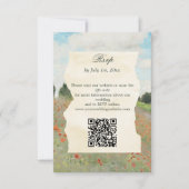 Cartons Réponse Code QR du site Web de mariage champ de coquelicot (Devant)