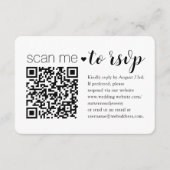 Cartons Réponse Code QR du site Web de mariage Moderne Encart phot (Devant)