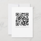 Cartons Réponse Code QR écriture élégante Mariage Noir Blanc (Dos)