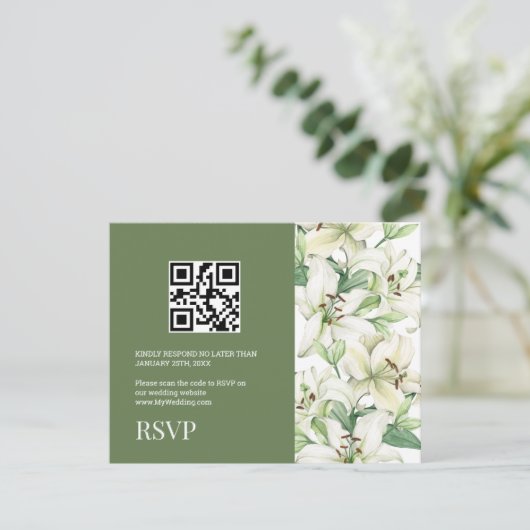 Cartons Réponse Code QR Élégance Fleur de LILY (Debout devant)