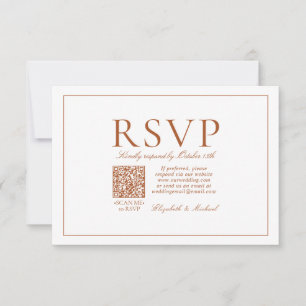 Cartons Réponse Code QR Élégant Burnt Orange Classic Script