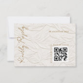 Cartons Réponse Code QR élégant de mariage aux feuilles d'ivoire (Devant)