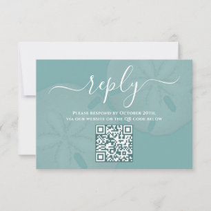 Cartons Réponse Code QR élégant en aquarelle Dollar de sable de pl