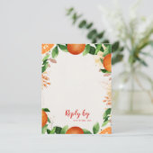 Cartons Réponse Code QR élégant Mariage d'automne Citron Orange (Debout devant)