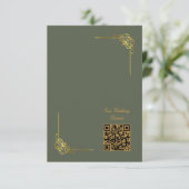 Cartons Réponse Code QR élégant pour un événement de mariage Dark  (Debout devant)