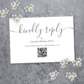Cartons Réponse Code QR Élégant Script Répondre aimablement Gris E