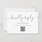 Cartons Réponse Code QR Élégant Script Veuillez Répondre Gris Et B (Devant)