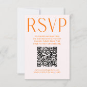 Cartons Réponse Code QR en ligne simple rose et orange clair (Devant)