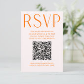 Cartons Réponse Code QR en ligne simple rose et orange clair (Debout devant)
