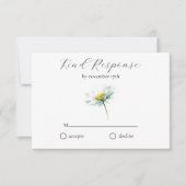 Cartons Réponse Code QR Fleur de mariage rustique à l'aquarelle Da (Devant)