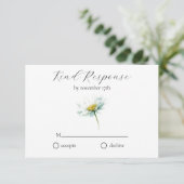 Cartons Réponse Code QR Fleur de mariage rustique à l'aquarelle Da (Debout devant)