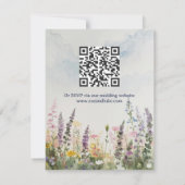 Cartons Réponse Code QR Fleur Sauvage Aquarelle | Bohème Rustique (Dos)