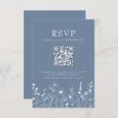 Cartons Réponse Code QR Fleur sauvage minimaliste simple (Devant / Derrière)