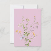 Cartons Réponse Code QR Fleur sauvage rose Boho délicat (Dos)