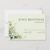 Cartons Réponse Code QR Fleurs de Lys Vallée Vert Sauge Mariage (Devant)