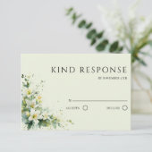 Cartons Réponse Code QR Fleurs de Lys Vallée Vert Sauge Mariage (Debout devant)