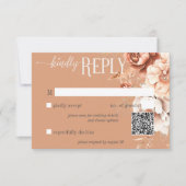 Cartons Réponse Code QR floral Boho Terracotta pêche et crème (Devant)