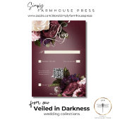 Cartons Réponse Code QR floral foncé élégant bordeaux & crème flou