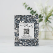 Cartons Réponse Code QR gris gris argenté élégant bleu poussiéreux (Debout devant)