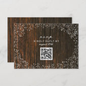 Cartons Réponse Code QR inspiré du bois d'oeuvre du bébé (Devant / Derrière)