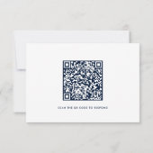 Cartons Réponse Code QR mariage à l'aquarelle florale et écriture (Dos)