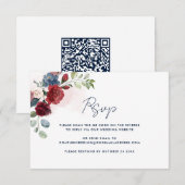 Cartons Réponse Code QR mariage à l'aquarelle florale et écriture (Devant / Derrière)