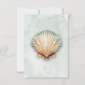 Cartons Réponse Code QR Mariage Aqua Coastal Seashell (Dos)