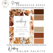 Cartons Réponse Code QR Mariage de cadre Floral Neutre Automne Mod