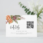 Cartons Réponse Code QR Mariage de Noël rustique (Debout devant)