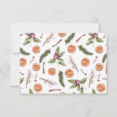 Cartons Réponse Code QR Mariage de Noël rustique (Dos)