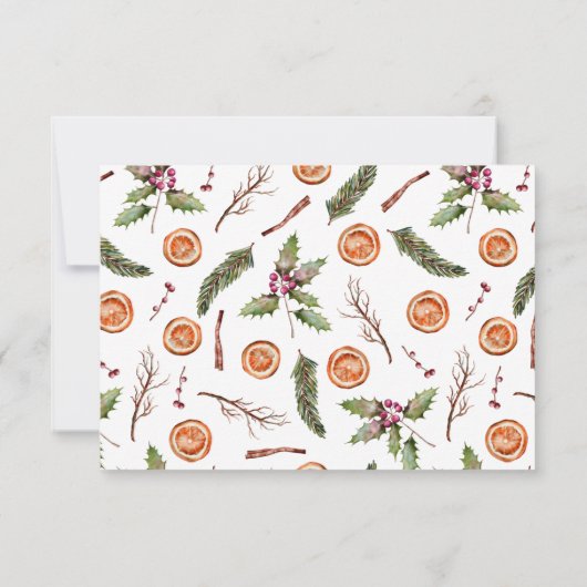 Cartons Réponse Code QR Mariage de Noël rustique (Dos)