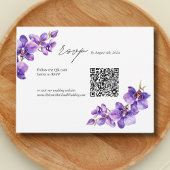 Cartons Réponse Code QR mariage de script Elegant Orchid