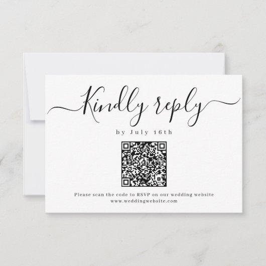 Cartons Réponse Code QR mariage de script simple moderne (Devant)