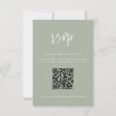 Cartons Réponse Code QR Mariage de script vert de taille minimale (Devant)