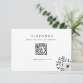 Cartons Réponse Code QR Mariage des anémones d'hiver (Debout devant)