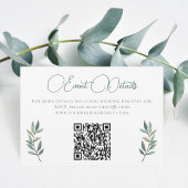Cartons Réponse Code QR Mariage Elegant Eucalyptus Leaf