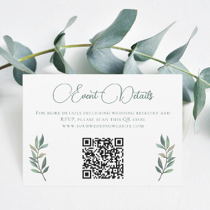 Cartons Réponse Code QR Mariage Elegant Eucalyptus Leaf