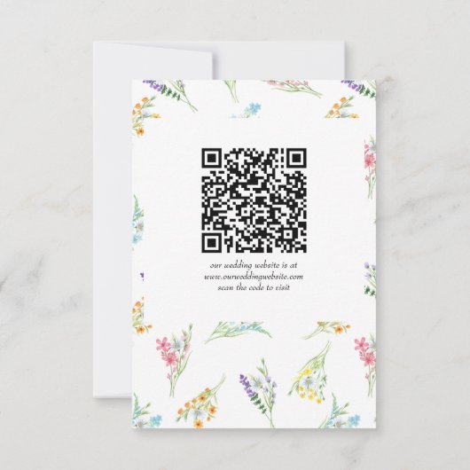 Cartons Réponse Code QR Mariage fleur sauvage Meadow Arch (Dos)