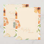 Cartons Réponse Code QR Mariage Floral de Jardin Tendre Pêche Roma (Devant / Derrière)