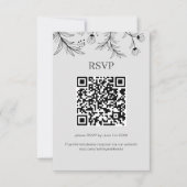 Cartons Réponse Code QR Mariage Floral Élégant (Devant)