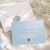Cartons Réponse CODE QR Mariage Luxe Bleu Océan