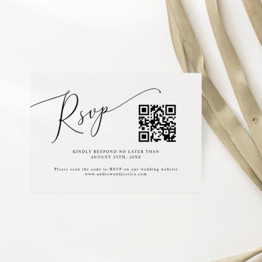 Cartons Réponse Code QR Mariage minimal